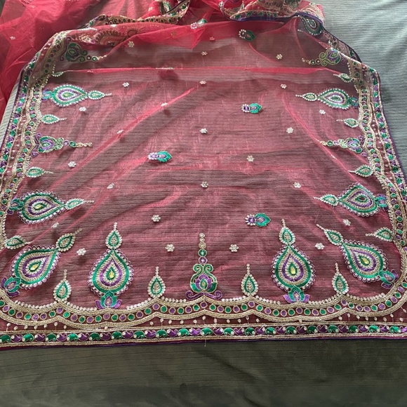 Red Net Saree - Picture 4 of 6